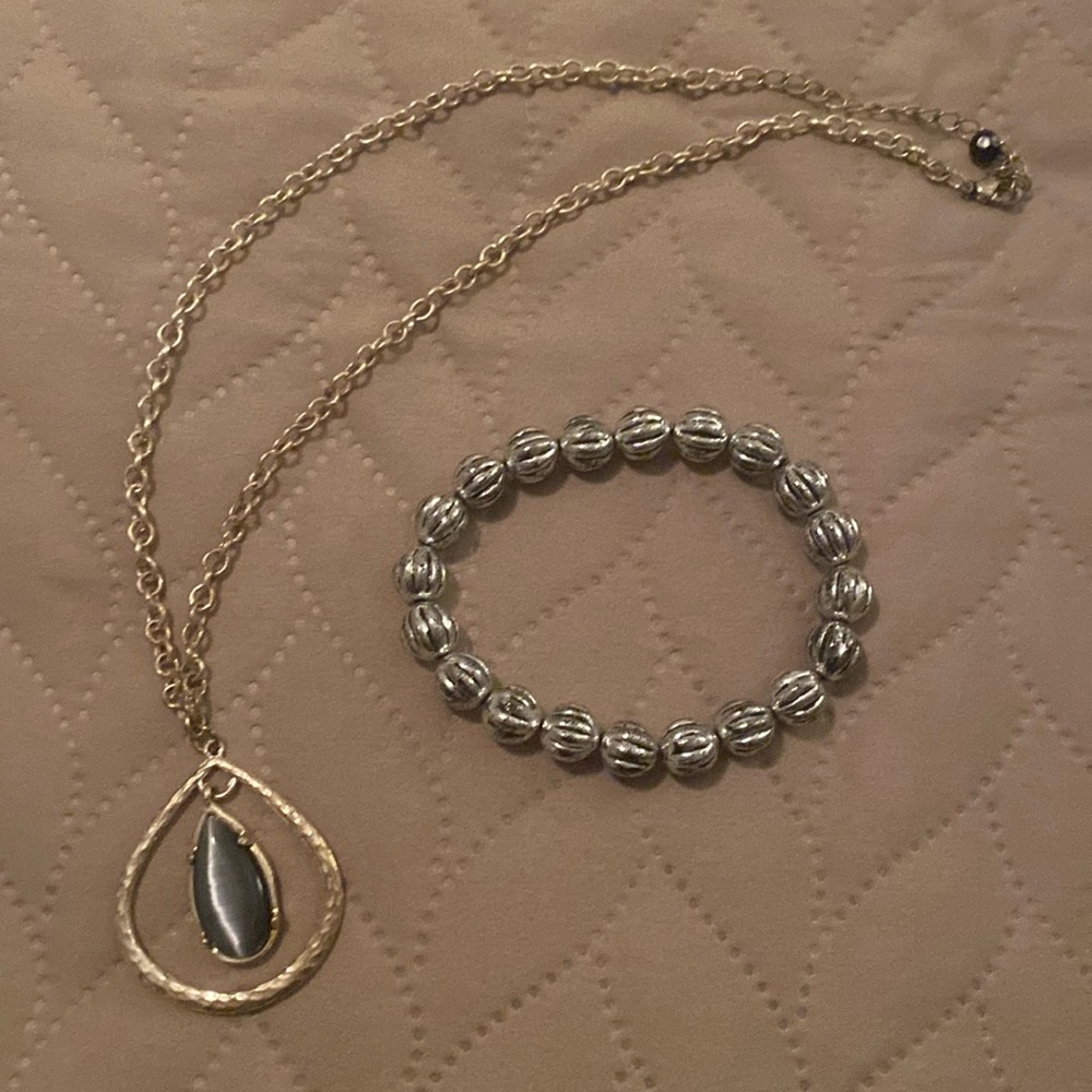 Silver and Blue Costume Jewelry Set